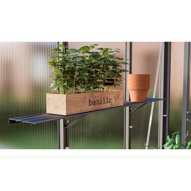 Kasvihuoneen hylly Vitavia, alumiini, musta