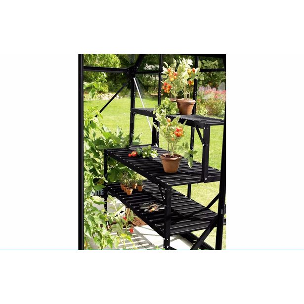 Kasvihuoneen apupöytä Vitavia, alumiini, musta
