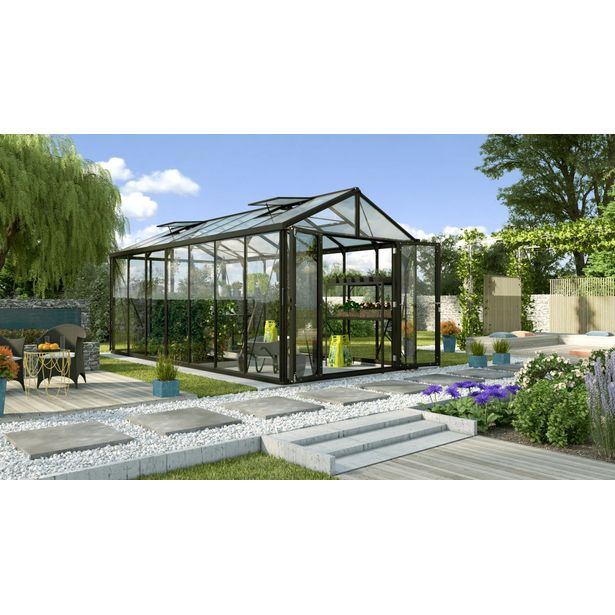 Kasvihuone Vitavia Poseidon 13.8m² alumiinirunko musta