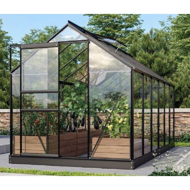 Kasvihuone Vitavia Venus 7.5m² alumiinirunko lasi musta