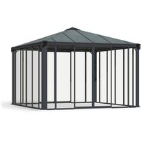 Ovellinen paviljonki Palram-Canopia Ledro 3600, 3.6x3.6m, 13m², harmaa