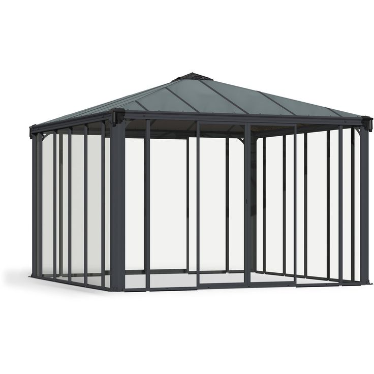 Ovellinen paviljonki Palram-Canopia Ledro 3600, 3.6x3.6m, 13m², harmaa