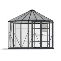 Kasvihuone Palram-Canopia Oasis, 11,5m², 6-kulmainen, 12ft, harmaa