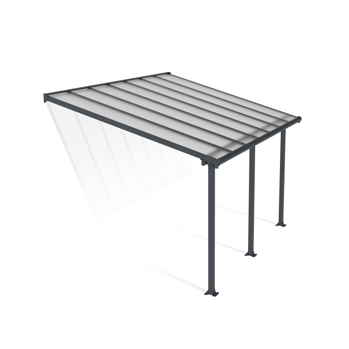 Terassikatos Palram-Canopia Olympia, 3x4,25m, harmaa/kirkas
