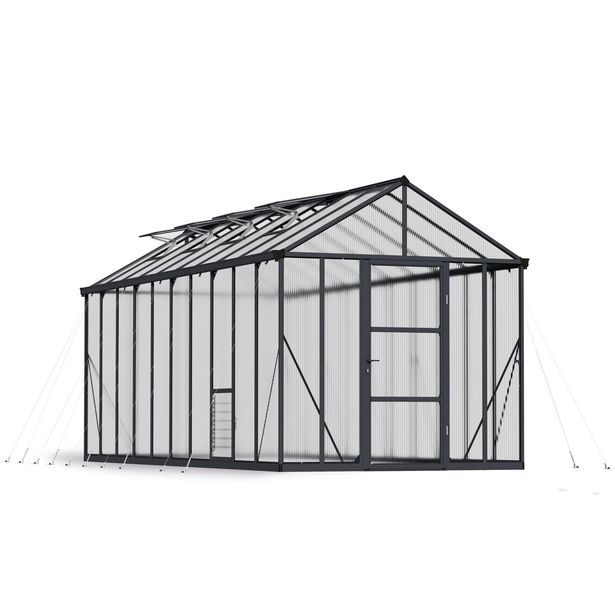 Kasvihuone Palram-Canopia Glory, 14,7m², 8x20ft, harmaa