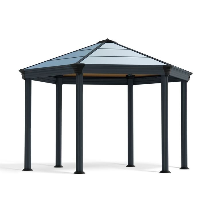 Paviljonki Palram-Canopia Roma, 6-kulmainen, 3.6x4.2m, 14.9m², harmaa