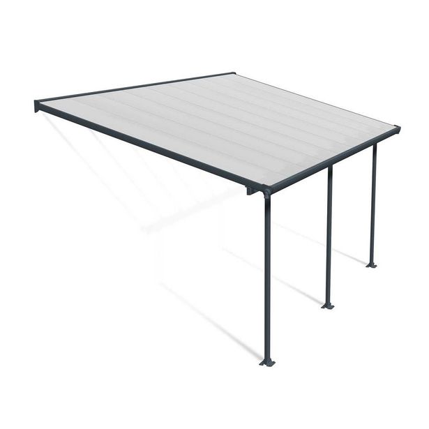 Terassikatos Palram-Canopia Feria, 3x5.5m, harmaa/kirkas