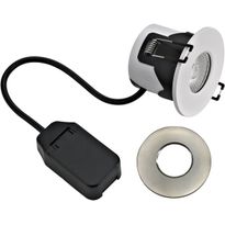 LED-alasvalo Harju Kameleontti, 5W, 3000/4000K, IP44, valkoinen/teräs