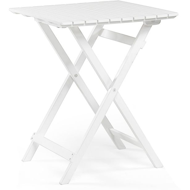 Parvekepöytä Hillerstorp Åre, kokoontaittuva, 58x58cm, valkoinen