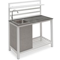 Kesäkeittiö Hillerstorp Åminne, pesualtaalla, valkoinen