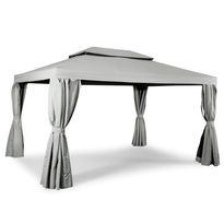 Paviljonki Hillerstorp Luxor, 300x400cm, alumiinirunko, vaaleanharmaa, Verkkokaupan poistotuote
