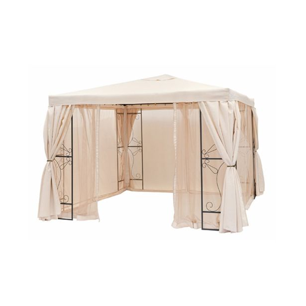 Paviljongin sivuverhot, 4kpl, beige