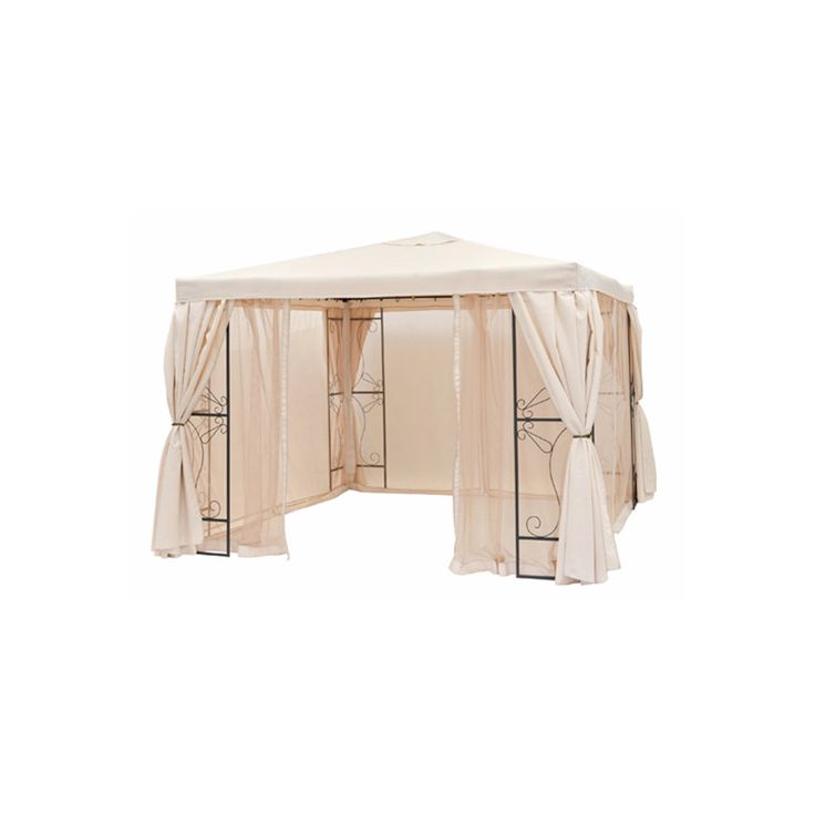 Paviljongin sivuverhot, 4kpl, beige