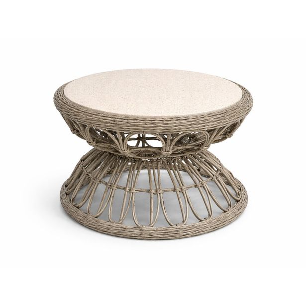 Sohvapöytä Hillerstorp Fjäderö, Ø72cm, harmaa/beige