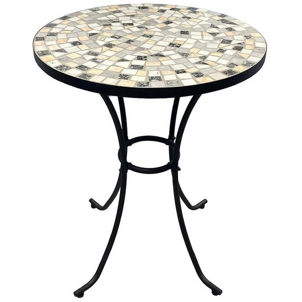 Parvekepöytä Hillerstorp Glimminge, Ø60cm, musta/mosaiikki