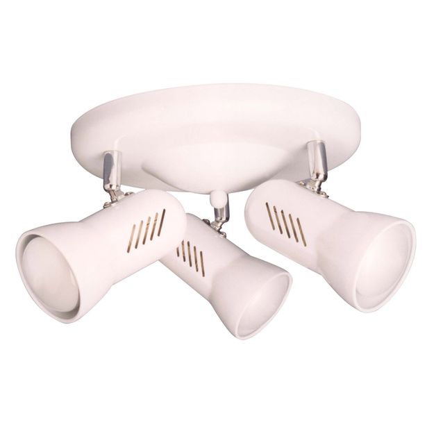 Kattospotti Heat Alfa-Easy, 360x180mm, 3-osainen, valkoinen/kromi