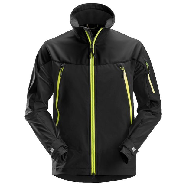Softshell-takki Snickers Workwear FlexiWork Stretch 1940, musta