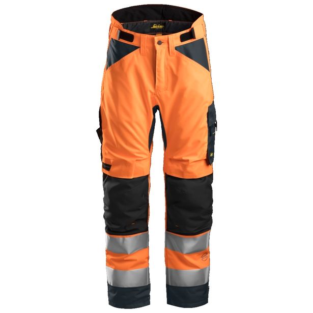 Talvihousut Snickers Workwear AllroundWork+ 37.5 6639, tuulenpitävät, huomioväri, heijastava, oranssi