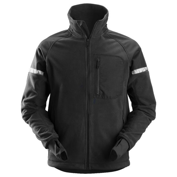 Fleecetakki Snickers Workwear AllroundWork 8005, musta