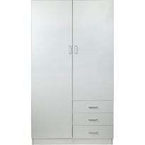 Vaatekaappi Huoku Jaana, 96x49.5x175.4cm, valkoinen