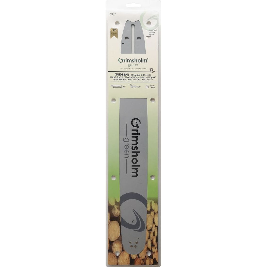 Moottorisahan laippa Grimsholm 20" 3/8" 1.5mm Premium Cut