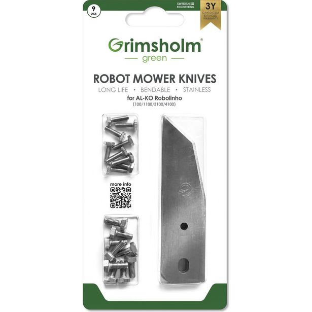 Terät Grimsholm AL-KO Robolinho (100 1100...) -malleihin 9kpl