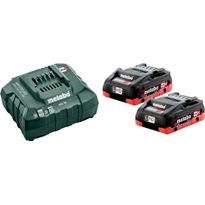 Akku ja laturi Metabo 18V 2xLiHD 4,0 Ah