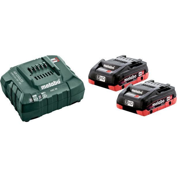 Akku ja laturi Metabo 18V 2xLiHD 4,0 Ah