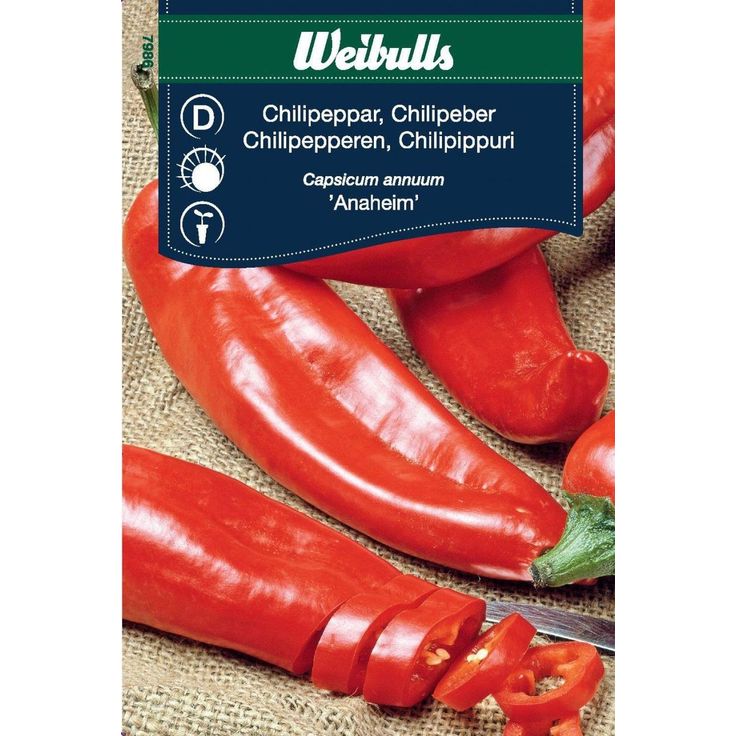 Chilipaprika Weibulls Anaheim siemenet
