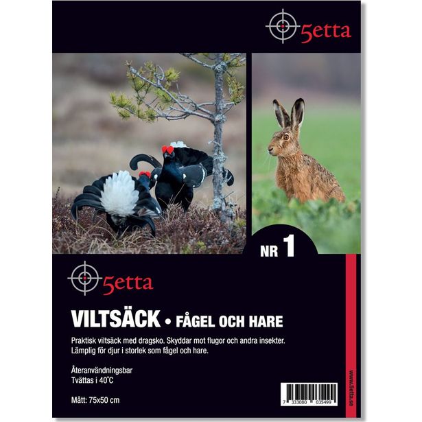 Riistasäkki 5etta 1 jänis & lintu 75x50cm