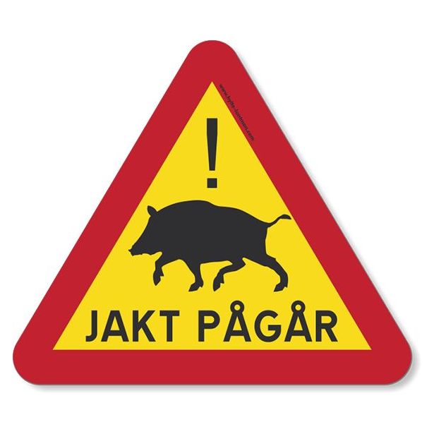 Magneettikyltti 5etta metsästys käynnissä kolmio