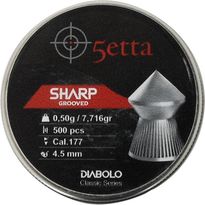 Ilmakiväärin luodit 5etta Sharpgrooved 4.5mm 0.5g / 7.71gr 500kpl