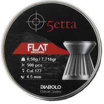 Ilmakiväärin luodit 5etta Flatgrooved 4.5mm 0.5g / 7.71gr 500kpl