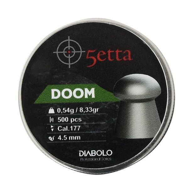 Ilmakiväärin luodit 5etta Doom 4.5mm 0.54g / 8.33gr 500kpl