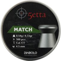 Ilmakiväärin luodit 5etta Match 4.5mm 0.54g / 8.33gr 500kpl