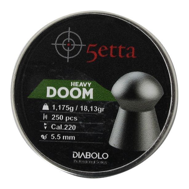 Ilmakiväärin luodit 5etta Doom Heavy 5.5mm 1.175g / 18.13gr 250kpl