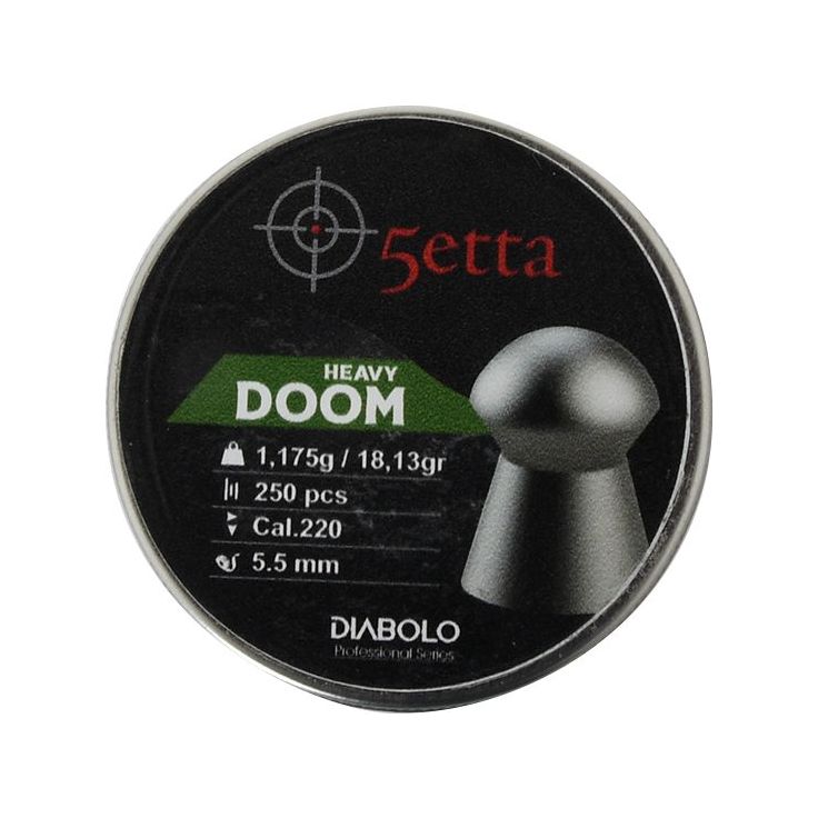 Ilmakiväärin luodit 5etta Doom Heavy 5.5mm 1.175g / 18.13gr 250kpl