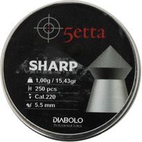 Ilmakiväärin luodit 5etta Sharp 5.5mm 1g / 15.43gr 250kpl