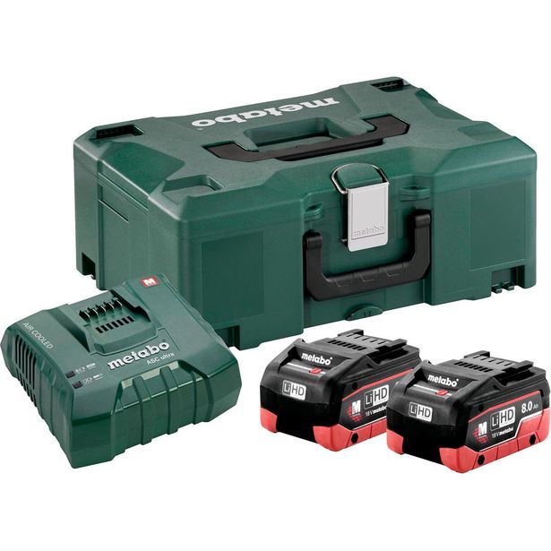 Akku ja laturi Metabo 18V 2x8,0 Ah LiHD ASC Ultra Metaloc