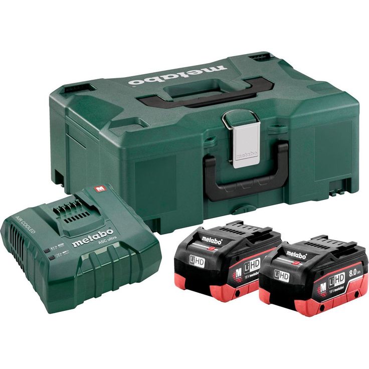 Akku ja laturi Metabo 18V 2x8,0 Ah LiHD ASC Ultra Metaloc