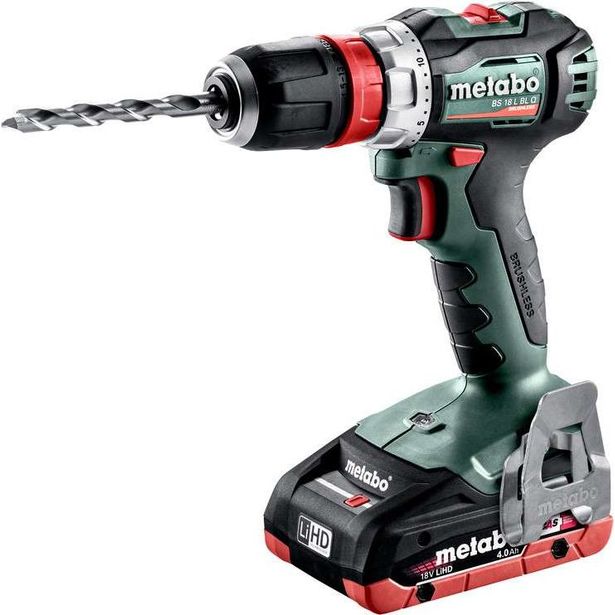 Akkuporakone Metabo BS 18 L BL Q 18V 2x4,0Ah LiHD-akulla ja laturilla ASC 55