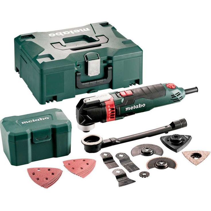 Monitoimityökalu Metabo MT 400 Quick Set sisältää tarvikkeet puulle ja kaakelille