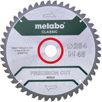 Pyörösahanterä Metabo HM Precision Cut Wood-Classic 254x30 Z48 WZ 5° neg