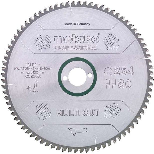 Pyörösahanterä Metabo Multi Cut-Professional 216x30 Z60 FZ/TZ 5° neg