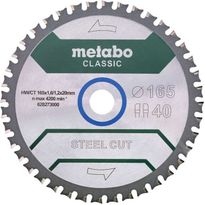 Pyörösahanterä Metabo Steel Cut-Classic 165x20 Z40 FZFA/FZFA 4°