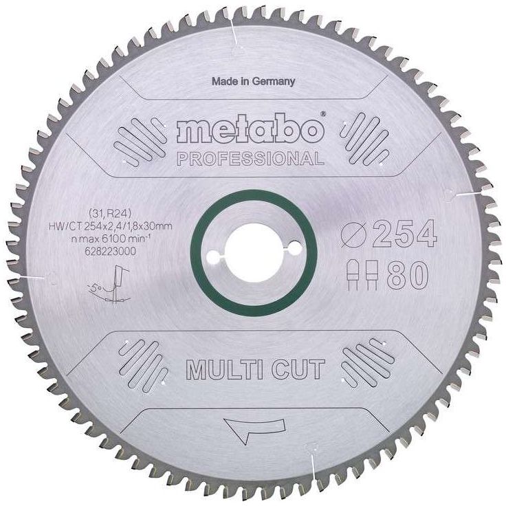 Pyörösahanterä Metabo Multi Cut-Professional 220x30 Z80 FZ/TZ 10°