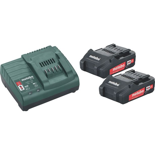 Akkupaketti Metabo 18V 2x2.0 Ah laturilla SC 30