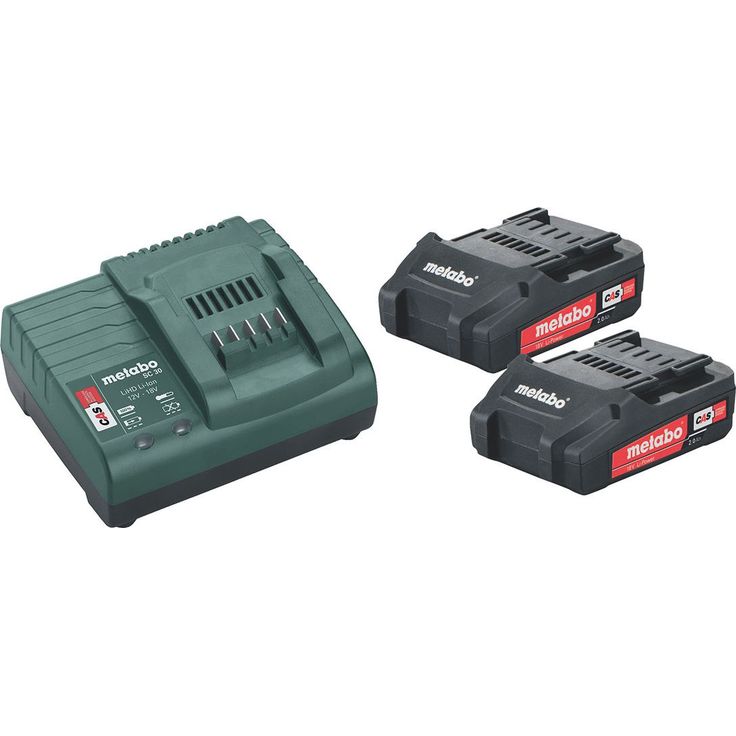Akkupaketti Metabo 18V 2x2.0 Ah laturilla SC 30