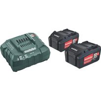 Akkupaketti Metabo 18V 2x4,0 Ah laturilla ASC 55