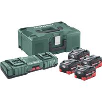 Akkupaketti Metabo 18V 4x8,0 Ah pikakäyttöisellä laturilla ASC 145 Duo